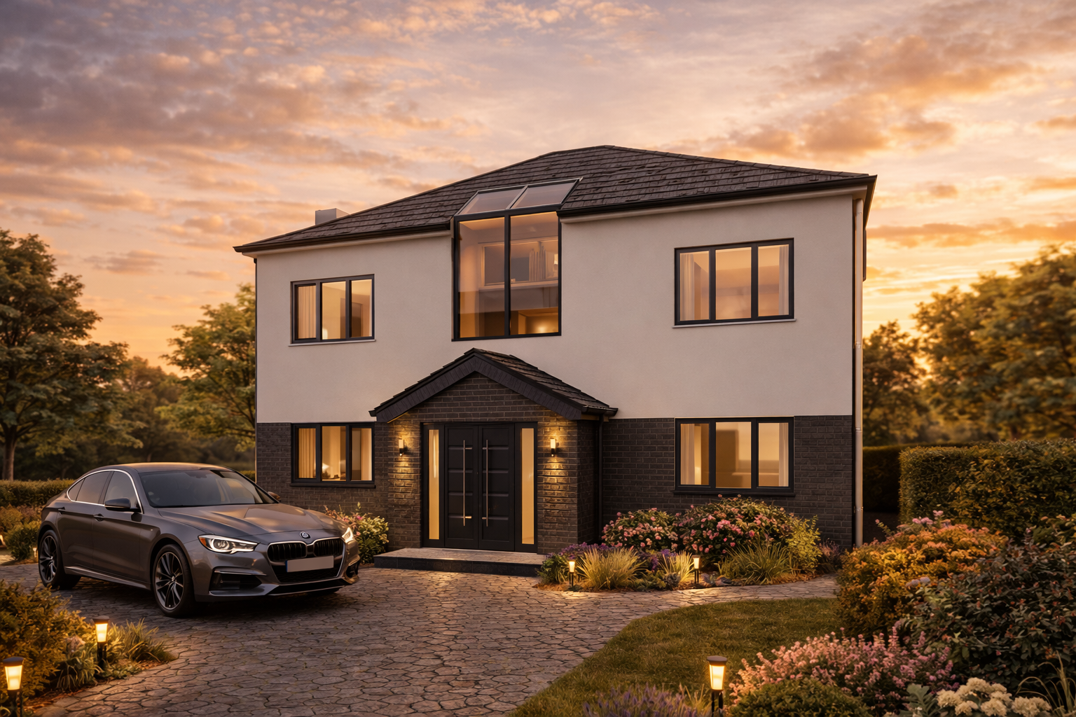 3D model of a stylish home extension with innovative space-saving solutions